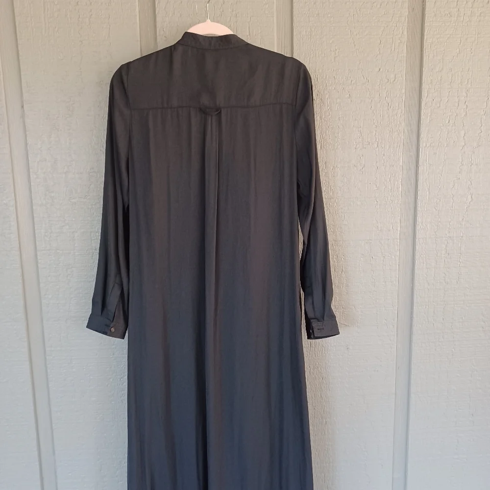 Banana Republic Soft Utility Maxi Dress Size 6 Minimalist Long Sleeve Pockets